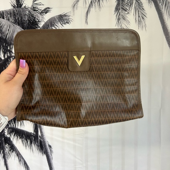 Mario Valentino Leather Clutch - Picture 2 of 5